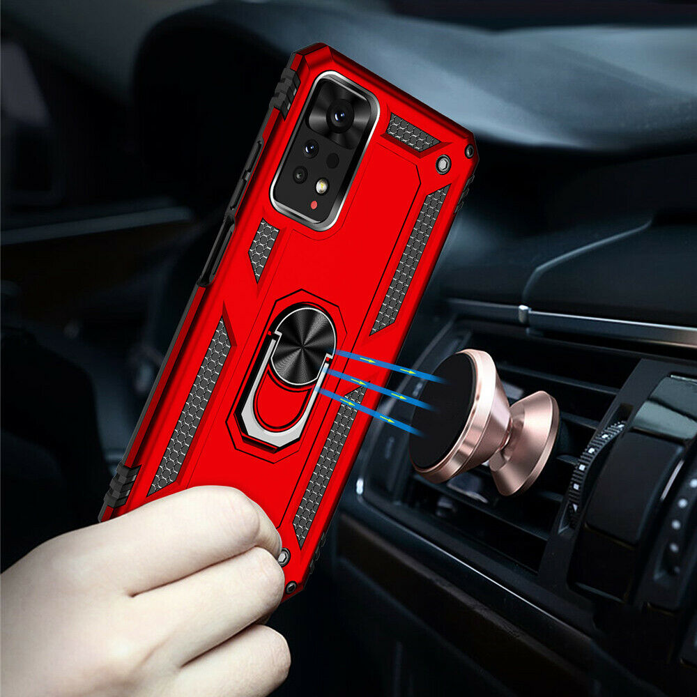 Protectores para celular  para Xiaomi  Redmi Note 11 / 11s Funda reforzada con anillo v2 Rojo